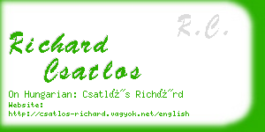 richard csatlos business card